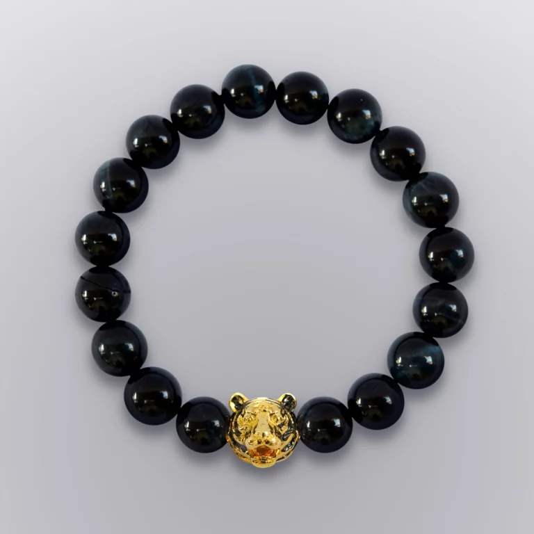 กำไลหินมงคล เสือเหลียวหลัง เนื้อทองเหลือง - Highness Amulet