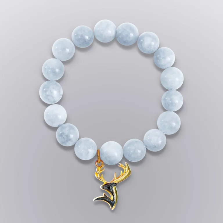 กำไลหินมงคล กวางเหลียวหลัง เนื้อทองเหลือง - Highness Amulet
