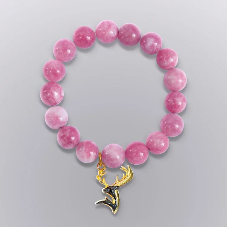 กำไลหินมงคล กวางเหลียวหลัง เนื้อทองเหลือง - Highness Amulet